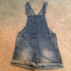 Topshop moto overall shorts